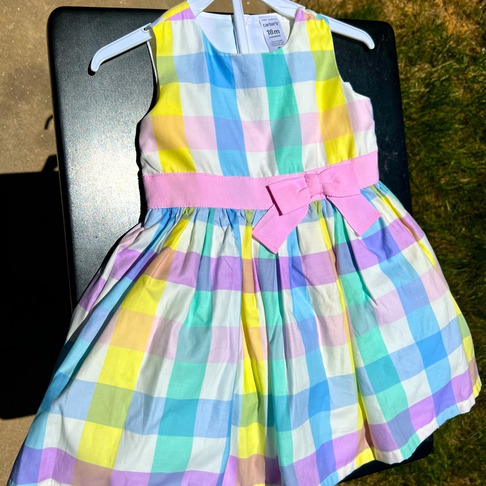 Carters Plaid Dress w/ bow